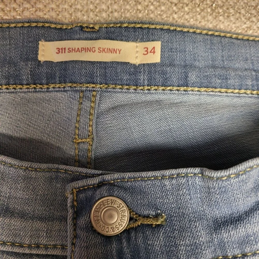 Levis 311 Shaping Skinny Mid Rise Light Wash Jeans Women's W34 L30 Denim NWT - Picture 8 of 15